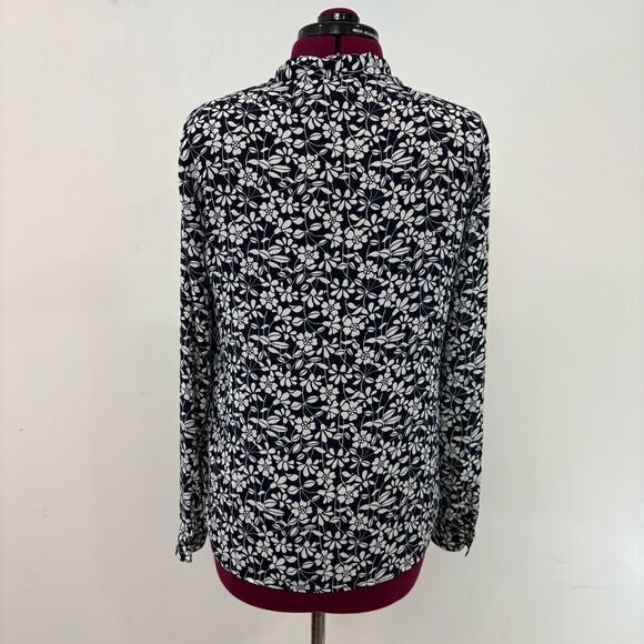 Brooks Brothers Crepe Floral Print Bow Blouse sz 4 - Picture 3 of 11